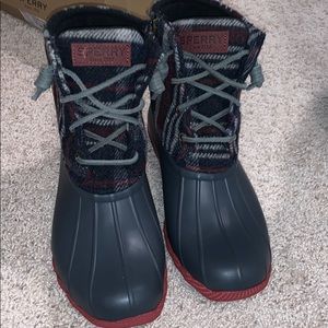 Sperry Duck boots Plaid